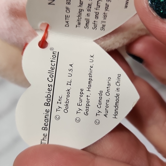 🕸Vintage Ty Beanie Baby Original Nibbler Bunny 1999 P.E. Pellets - Picture 9 of 11